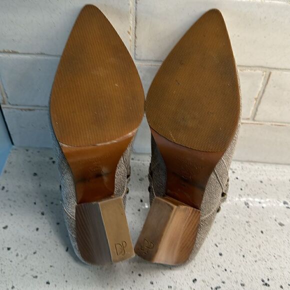 Donald J Pliner Vero 2 Leather Bronze Cracked Metallic Mules Boho Shoes Size 8.5 - Picture 8 of 13